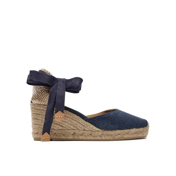 Castaner Carina Sandals Women 7.5 Blue Ankle Strap Wedge Heel Espadrille GAL2071 - Picture 6 of 10